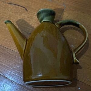 Vintage MCM Yo Han Japan Lindt Stymeist Cruet 7" Wheat Brown Olive Green